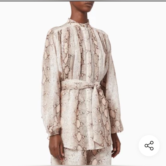 Zimmermann Snake Print Blouse in Beige and Brown size - Picture 7 of 16